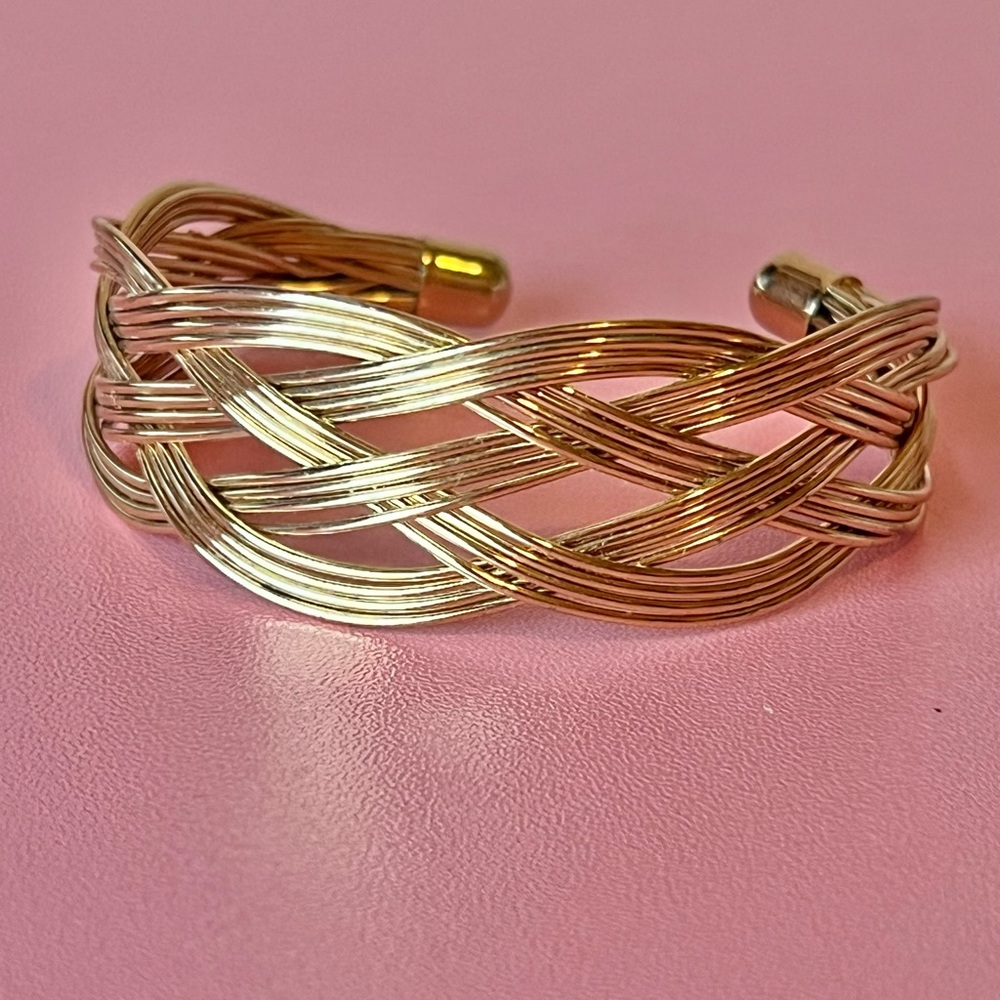 Gold Braided Cuff Bracelet
